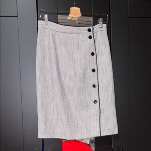 Elegant Gray Button-Down Skirt